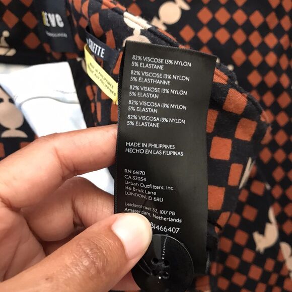 Anthropologie Maeve Brown Colette Checkerboard Chess Stretch Cropped Pants - 28 - Picture 6 of 7